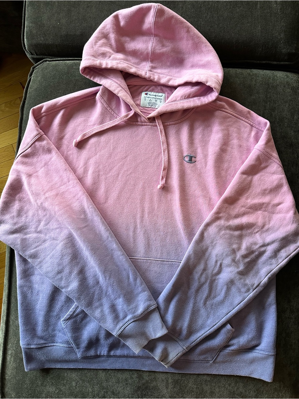 Champion Pink to Lavender Ombre Hoodie size XL